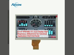 8 inch 800x480 TFT LCD Display High Brightness 1000cd/m2 for Industrial Application RGB Interfacde