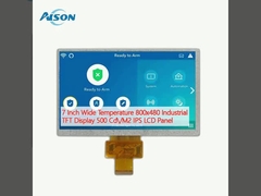 7 Inch Wide Temperature 800x480 Industrial TFT Display 500 Cd/M2 IPS LCD Panel 