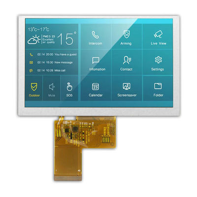 Customized 5 Inch High Brightness TFT Display, Sunlight Readable Displays TFT 2500cd/m2